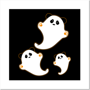 Halloween Pandamonium, Cute Panda Ghosts Posters and Art